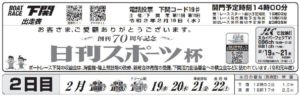 【下関競艇予想（2/19）】創刊70周年記念・日刊スポーツ杯（2020）2日目の買い目はコレ！