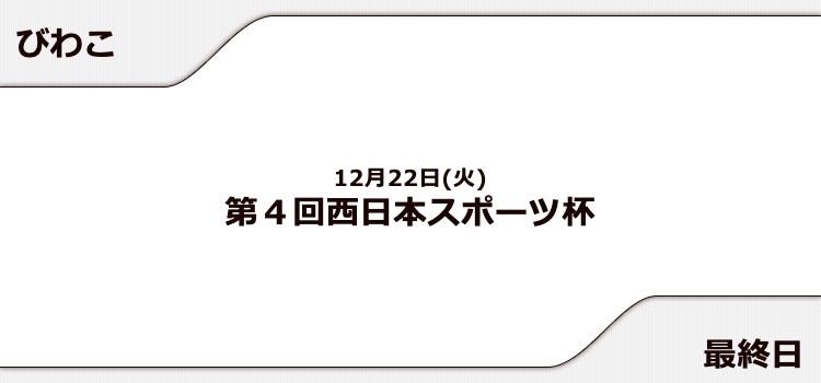 【びわこ競艇予想（12/22）】西日本スポーツ杯（2020）最終日の買い目はコレ！