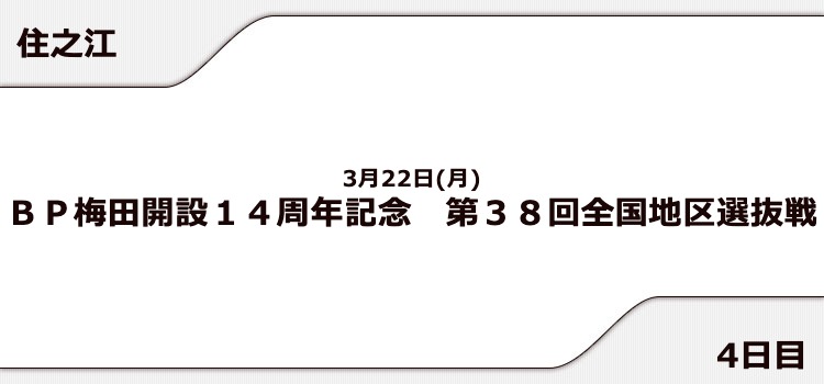【住之江競艇予想（3/22）】全国地区選抜戦（2021）4日目の買い目はコレ！