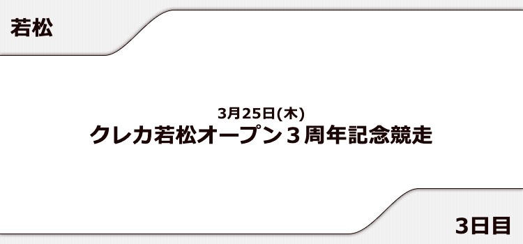 【若松競艇予想（3/25）】クレカ若松オープン3周年記念競走（2021）3日目の買い目はコレ！