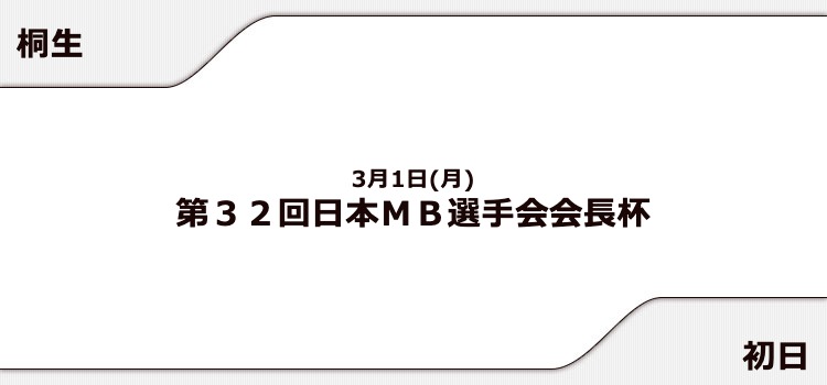 【桐生競艇予想（3/1）】日本ＭＢ選手会会長杯（2021）初日の買い目はコレ！