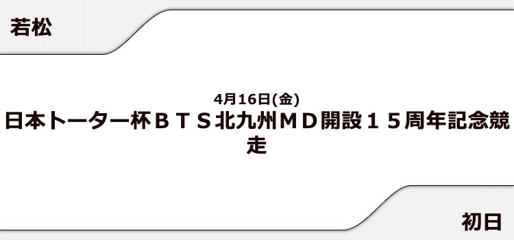 【若松競艇予想（4/16）】日本トーター杯（2021）初日の買い目はコレ！
