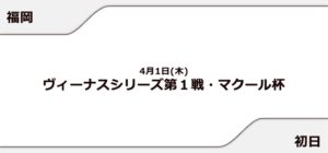 【福岡競艇予想（4/1）】マクール杯（2021）初日の買い目はコレ！