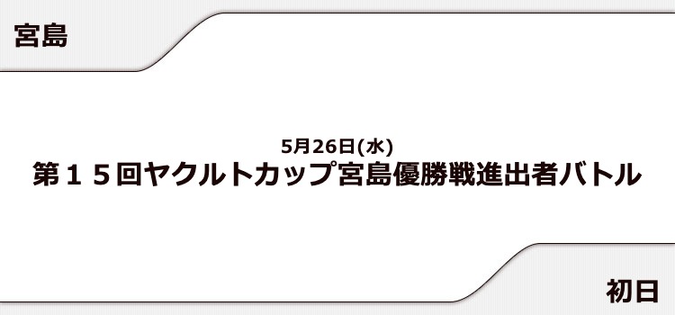【宮島競艇予想（5/26）】ヤクルトカップ（2021）初日の買い目はコレ！