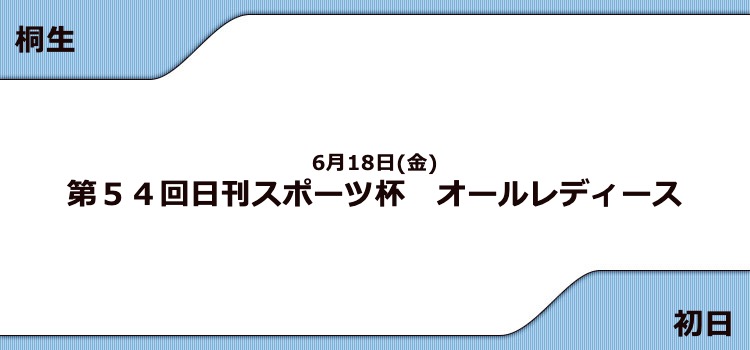 【桐生競艇予想（6/18）】G3日刊スポーツ杯 オールレディース（2021）初日の買い目はコレ！