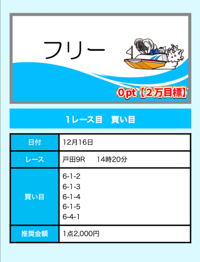 ルーキーズ無料予想買い目